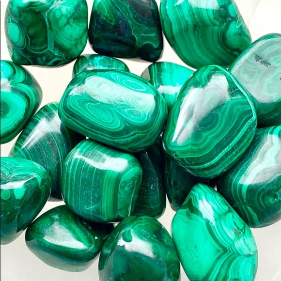 Genuine Malachite Necklace with Gold Spacers - Picture 9 of 9